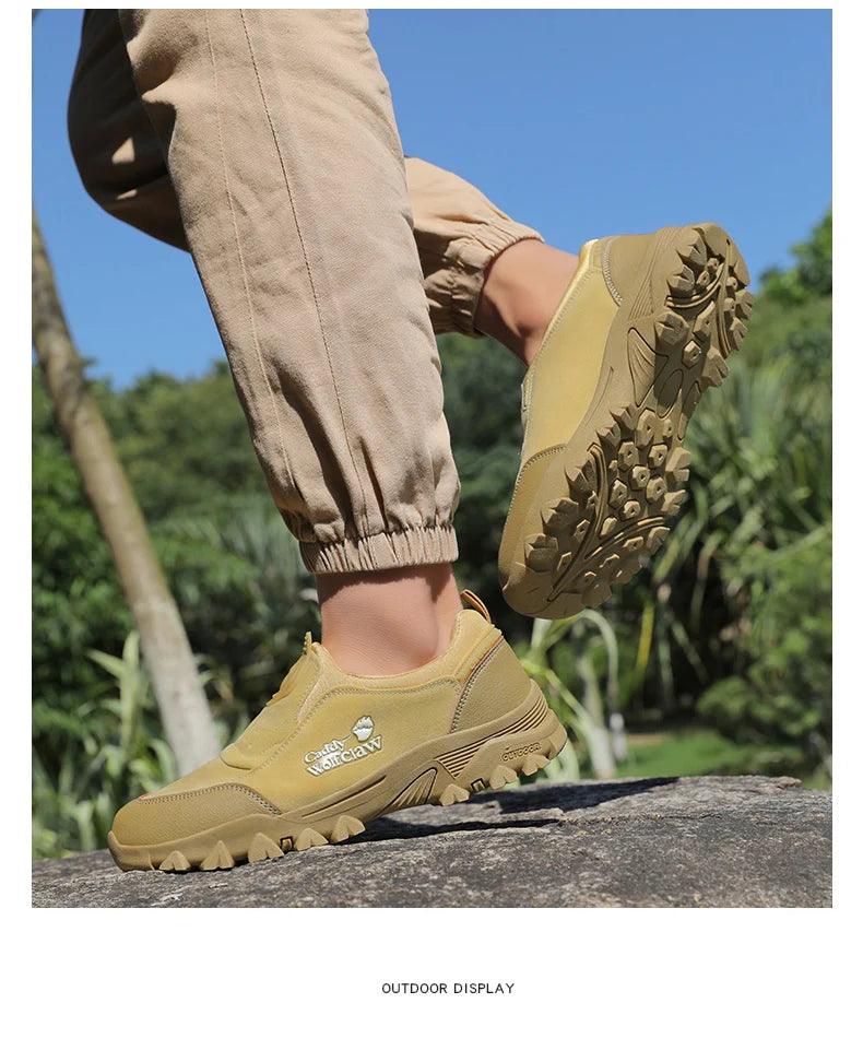 Comfortable Suede Hiking Shoes – Slip-On Breathable Trekking Climbing Sneakers - JVMCL