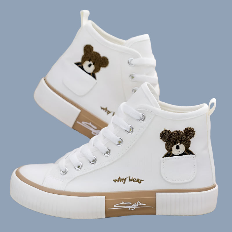 Cute High-Top Canvas Sneakers – Breathable & Stylish Print Vulcanized Shoes - JVMCL