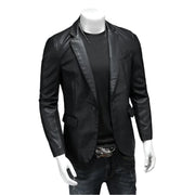 Men's Slim Fit Leather Jackets Motorcycle Coats -Leather Suede Outerwear (5XL) - JVMCL