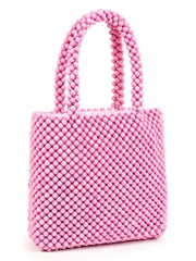 Handmade Plastic Woven Bohemian Tote – Summer Beach Shoulder Bag for Women - JVMCL