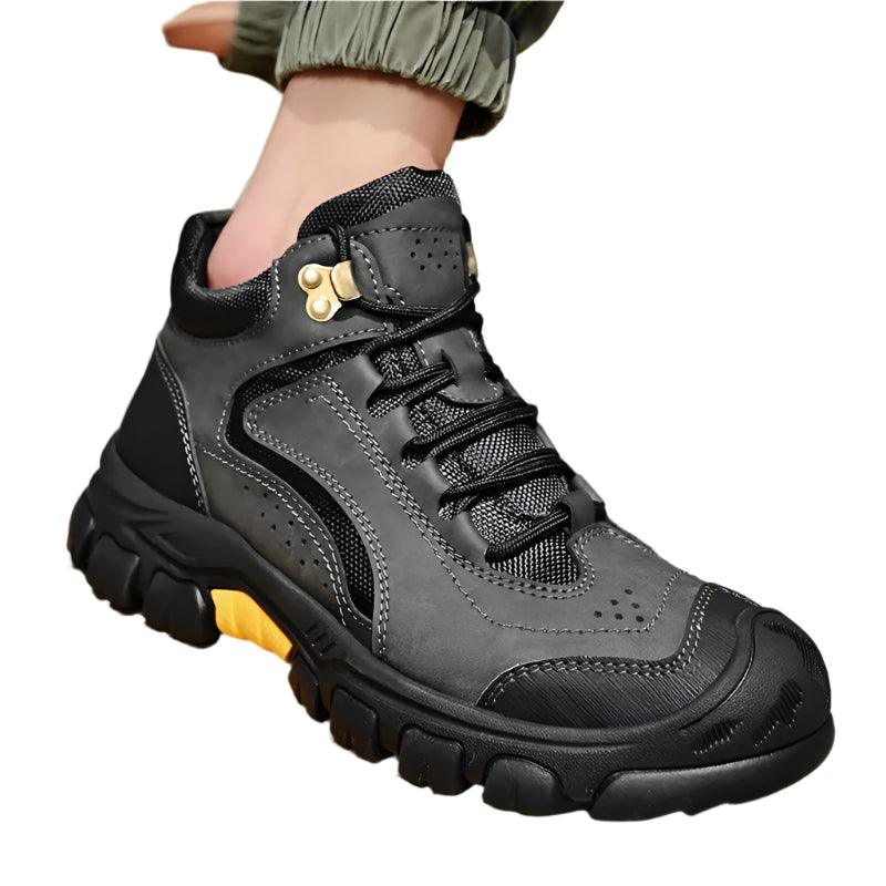 Men's Anti-Slip Outdoor Genuine Leather Hiking Walk Mountaineering Snow Boots - JVMCL