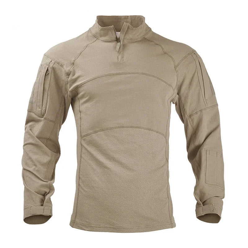 Men’s Cotton Tactical Combat Shirt – Long Sleeve Military Hiking & Climbing Gear