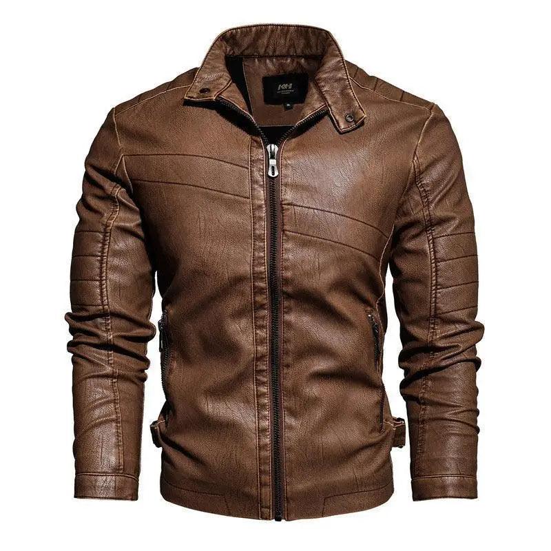 Autumn and Winter Men’s Casual Leather Business Windproof Sports Coat Jacket - JVMCL