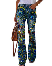 Women’s High-Waist Printed Wide-Leg Pants – Trendy & Chic Imitation Jeans - JVMCL