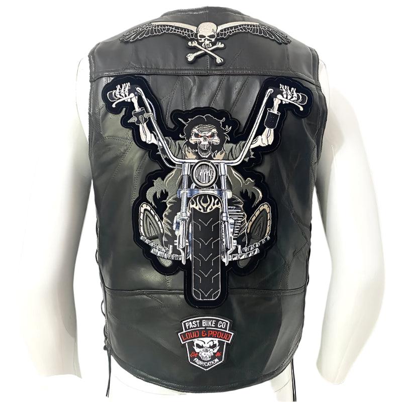 Men's Sleeveless Motorcycle Streetwear Biker Waistcoat Vest Leather Jacket - JVMCL