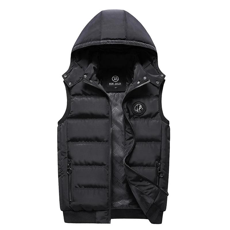 Fashion Comfortable Men's Winter Hooded Vest - Casual Outdoor Cotton-Padded Jacket - JVMCL