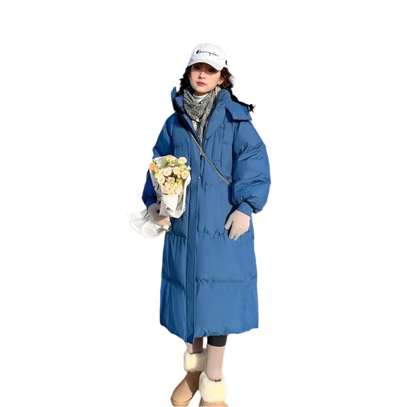 Long Sleeve Hooded Loose Plush Long Parka - Hooded Winter Zipper Coat - JVMCL