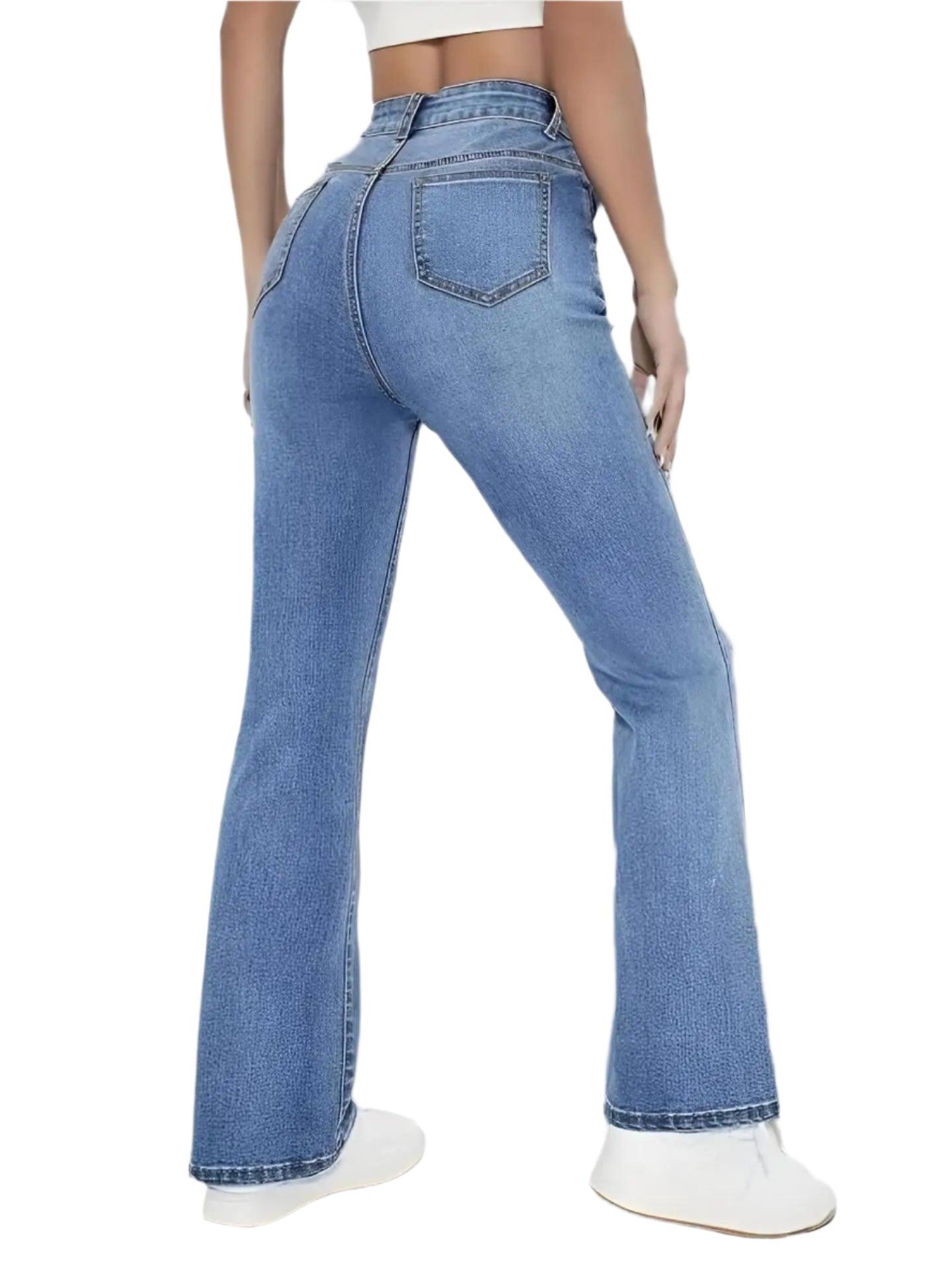 Slimming High-Waist Straight-Leg Jeans – European & American Casual Chic Denim - JVMCL