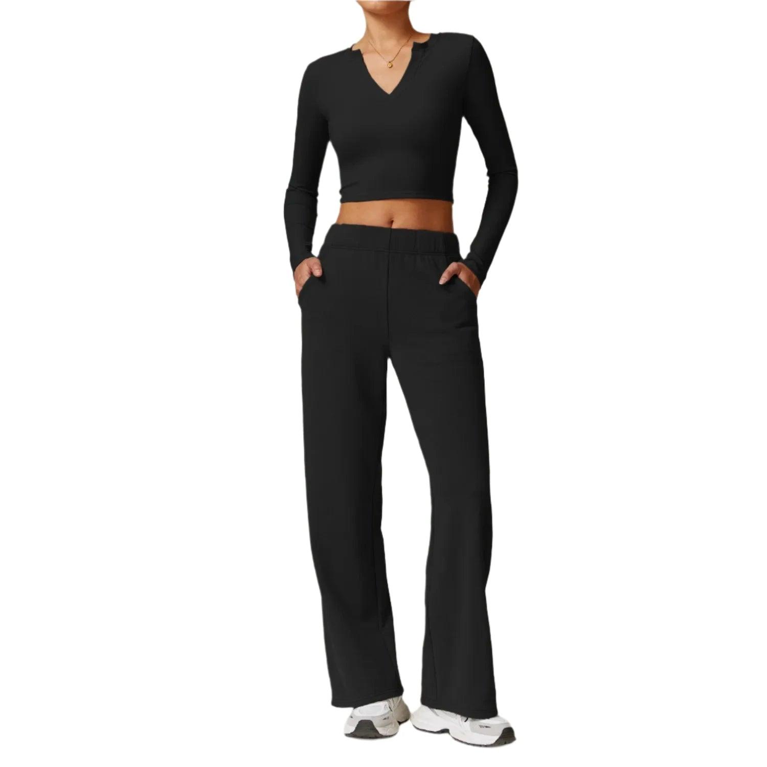 2PCS Yoga Set Women's Gym Clothes Workout Sportswear Yoga Suits Set Tracksuit - JVMCL