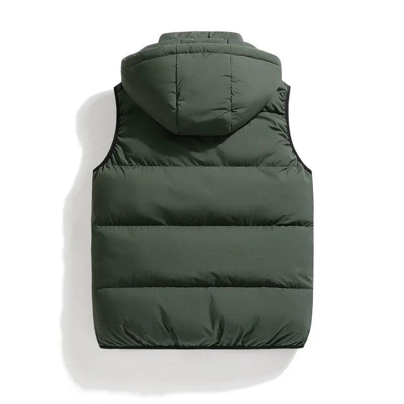 Warm and Stylish Men's Autumn and Winter Thick Hooded Vest with Detachable Hat - JVMCL