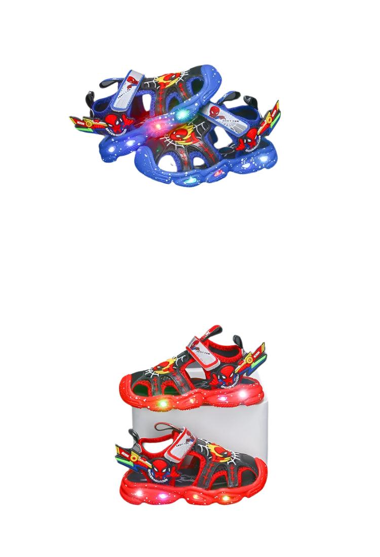 Disney LED Sport Sandals - Spiderman Summer Beach Shoes for Boys - JVMCL