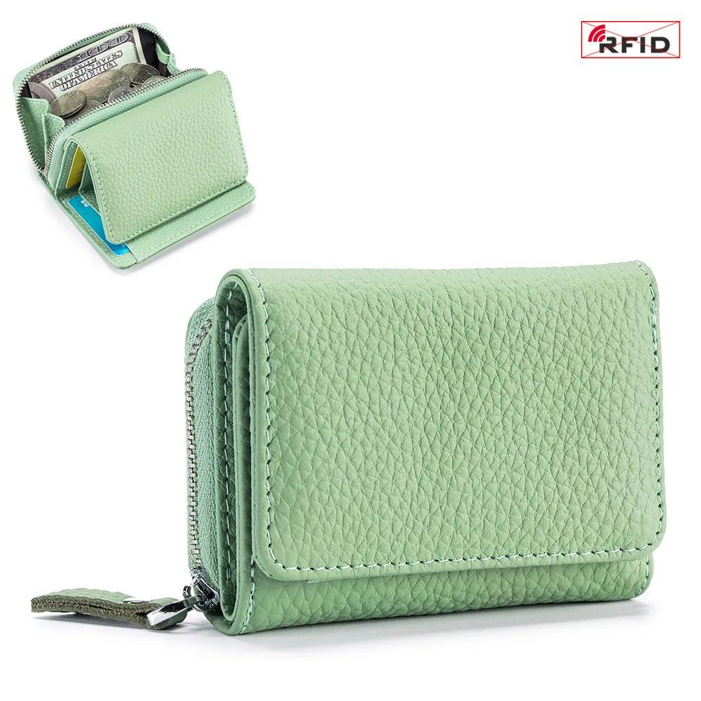 Genuine Leather 3-Fold RFID Wallet – Compact, Stylish, and Secure