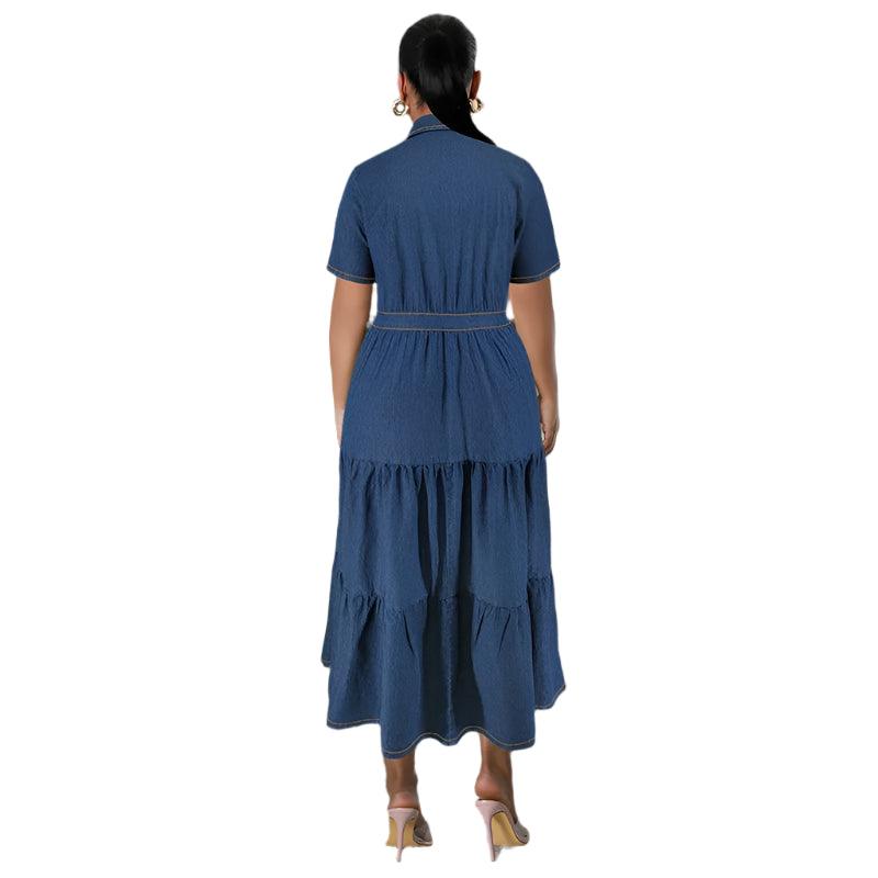 Button Plus Size Denim Dress – A Blend of Casual Elegance and Comfort - JVMCL