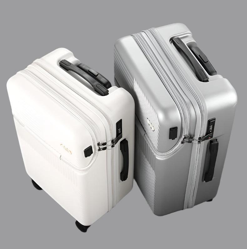 Carry-On Travel Suitcase with Cup Holder – Lightweight PC Spinner Trolley Case - JVMCL