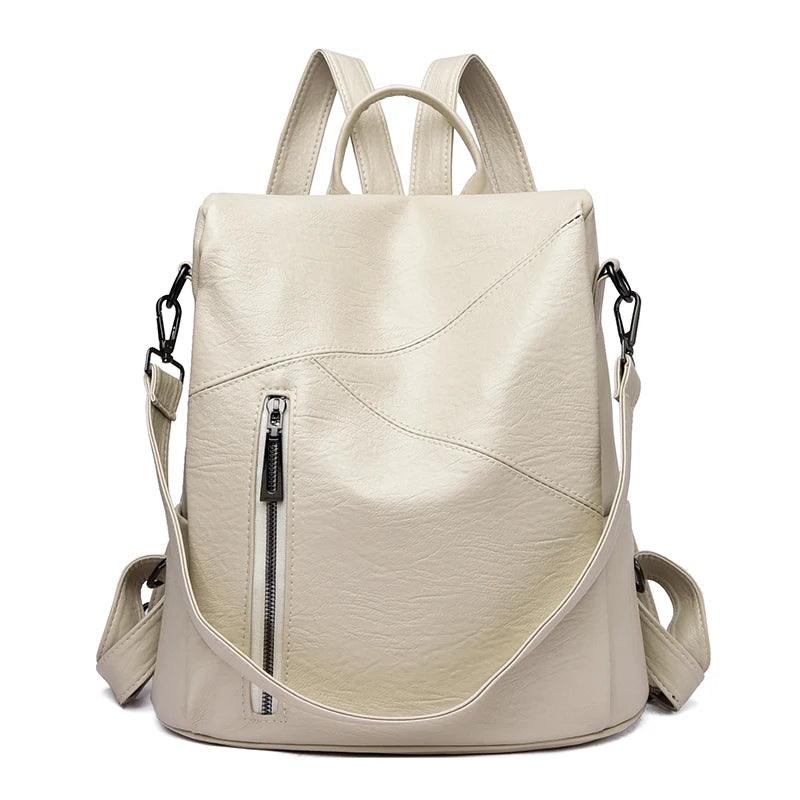 Vintage Anti-Theft Soft Leather Backpack, – Stylish & Secure Travel Companion - JVMCL