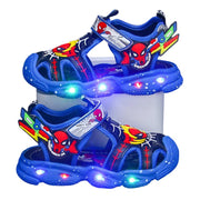 Disney LED Sport Sandals - Spiderman Summer Beach Shoes for Boys - JVMCL