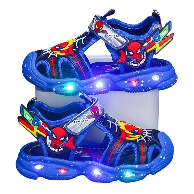 Disney LED Sport Sandals - Spiderman Summer Beach Shoes for Boys - JVMCL