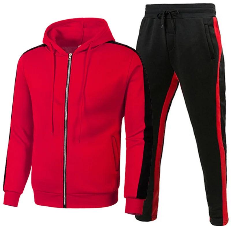 Men's Sportswear Running Sports Suit Jacket + Pant Two-Piece Jogger Outfit Set - JVMCL