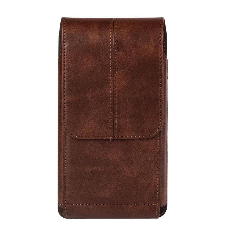 Leather Belt Case – Mobile Phone Waist Bag for iPhone 16, 15, 14, 13, 12 Series