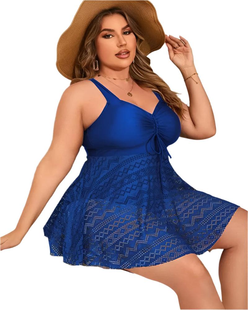 Lace Plus Size One-Piece Swimsuit – Elegant & Supportive Brazilian Bathing Suit - JVMCL