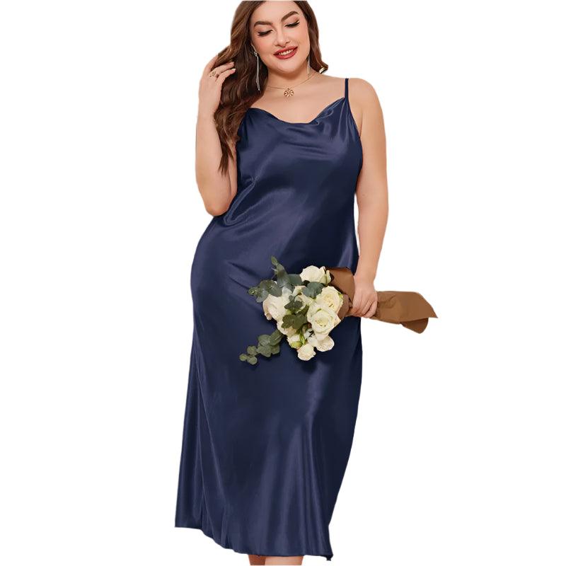 Plus Size Satin Nightgown – Sexy & Elegant Lace Chemise for Women (XL-5XL) - JVMCL