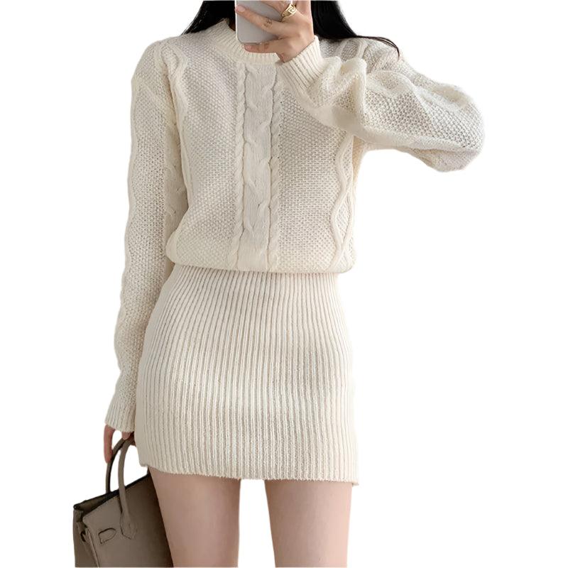 Knitted Bodycon Ribbed Dress – Warm Pullover Casual Vestidos for Autumn & Winter - JVMCL