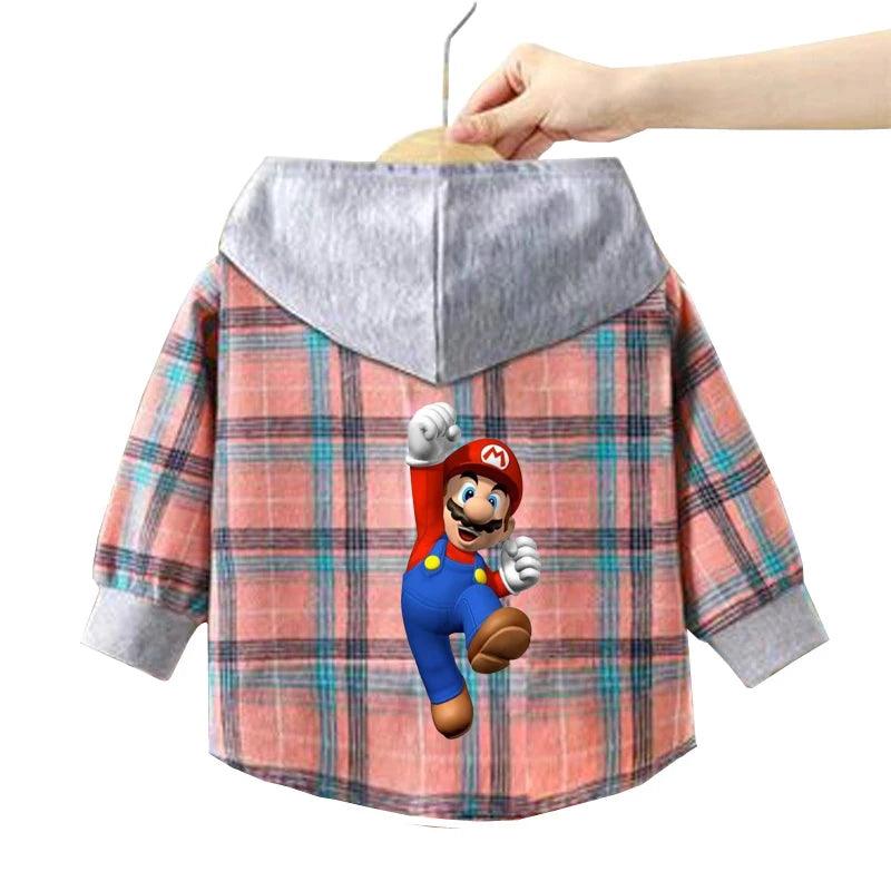 Kitty-Inspired Cute & Casual Hello Hooded Plaid Kids Shirt Outfit (1-12 Years) - JVMCL