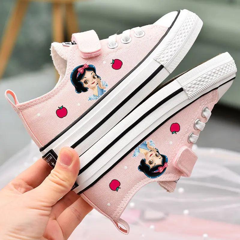 Disney Girls' Canvas Shoes - Soft Sole Princess Snow White Casual Sneakers - JVMCL