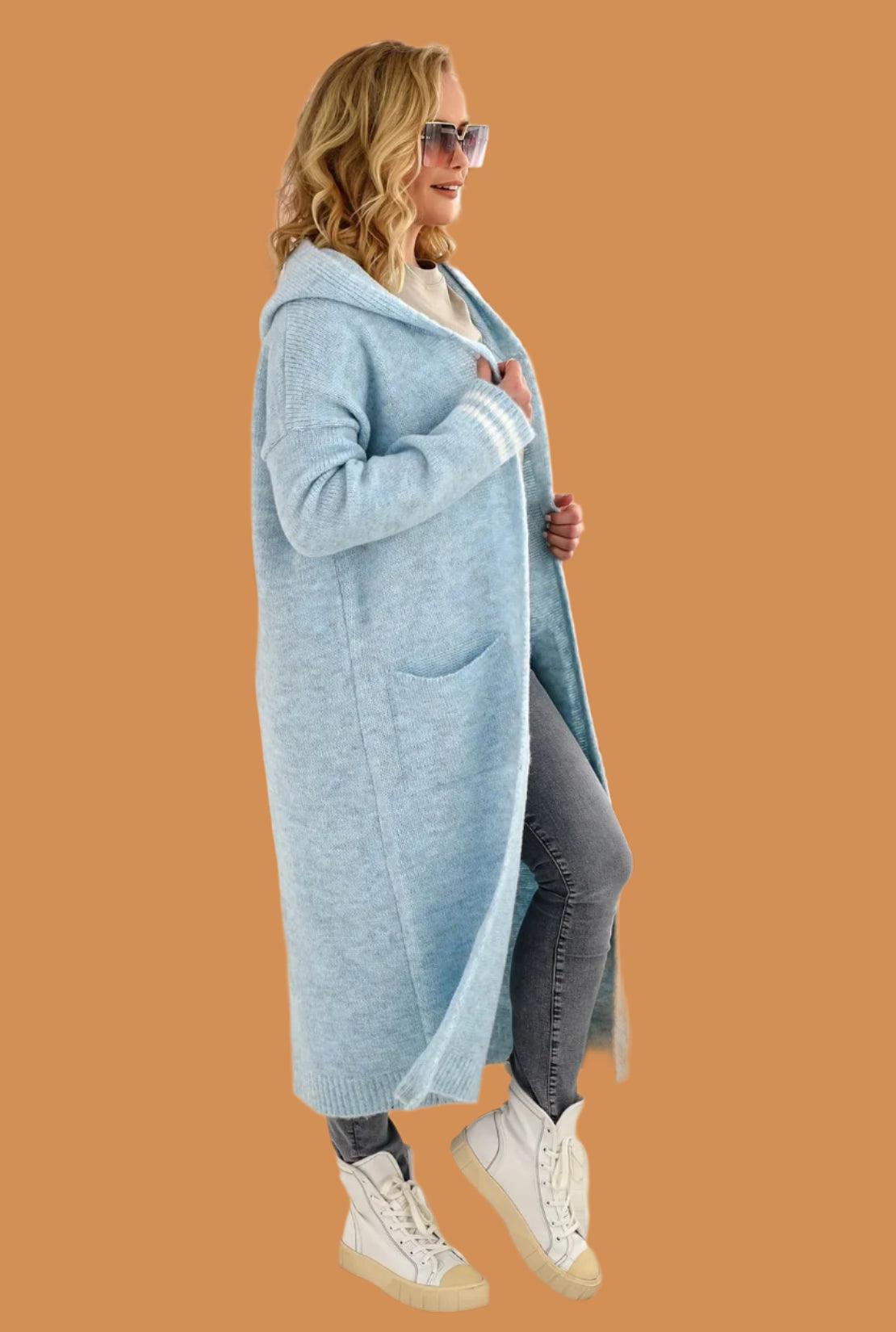 Maxi Soft Loose Long Knitted Hooded Cardigan Sweater Coat for Women - JVMCL