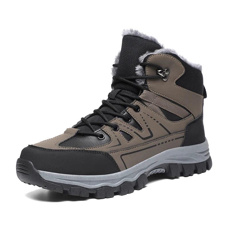 Winter Hiking Boots for Men – Warm Plush Non-Slip Ankle Boots - JVMCL