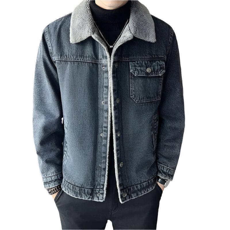 Men's Autumn Winter Hooded Denim Jacket – Warm Casual Outerwear - JVMCL