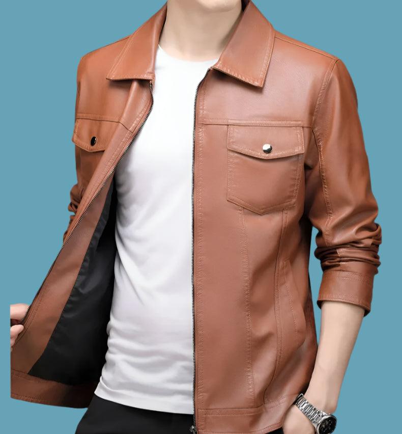 Sleek Durable Slim fit High-Quality New Men's Casual PU Leather Jacket - JVMCL