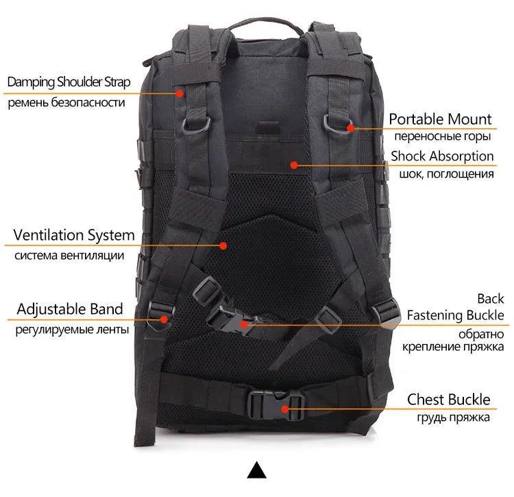 30/50L Tactical Durable Outdoor Assault Hiking, Trekking & Hunting Backpack - JVMCL