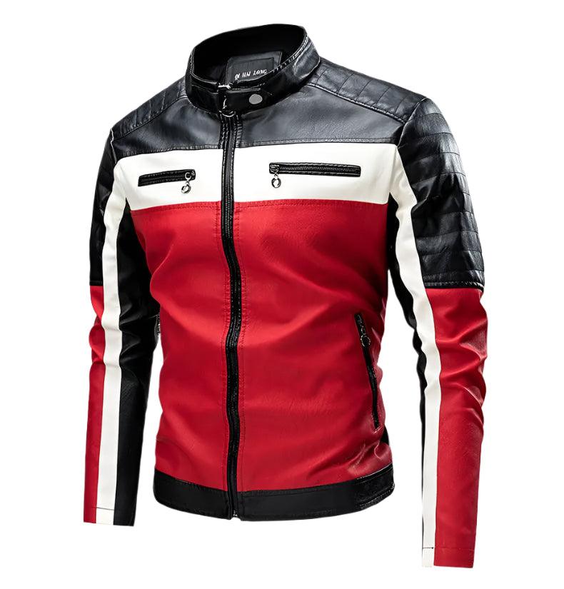 Standing Collar Leather Winter Jacket – Men's Business High-Grade PU Motorcycle Jacket - JVMCL