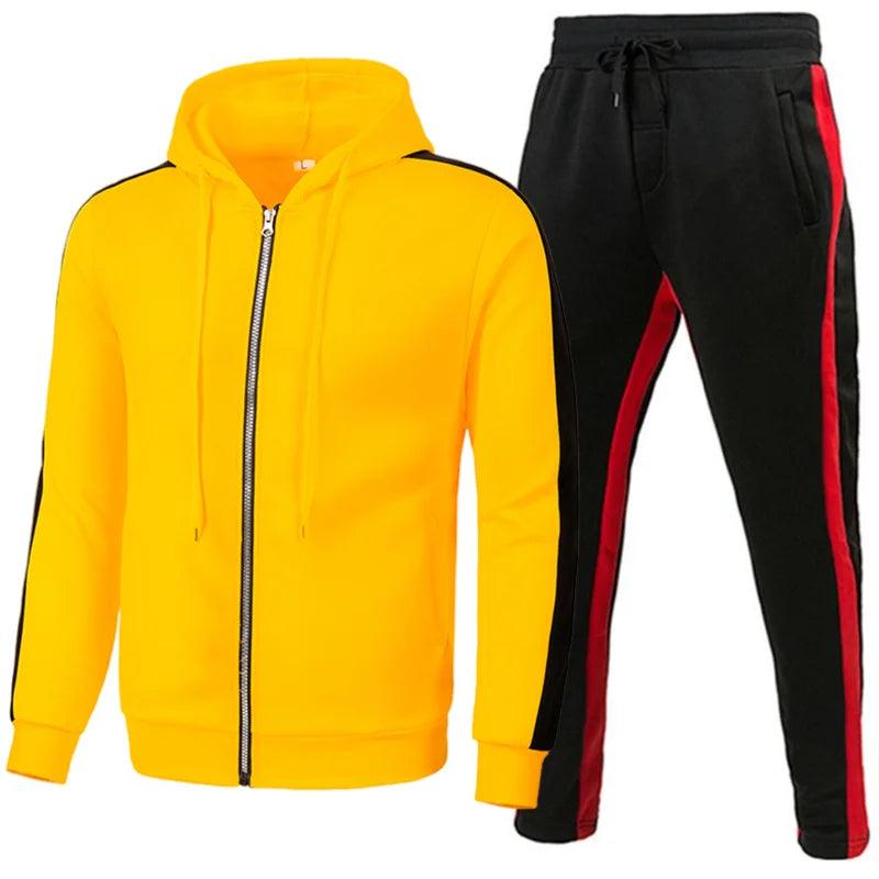 Men's Sportswear Running Sports Suit Jacket + Pant Two-Piece Jogger Outfit Set - JVMCL