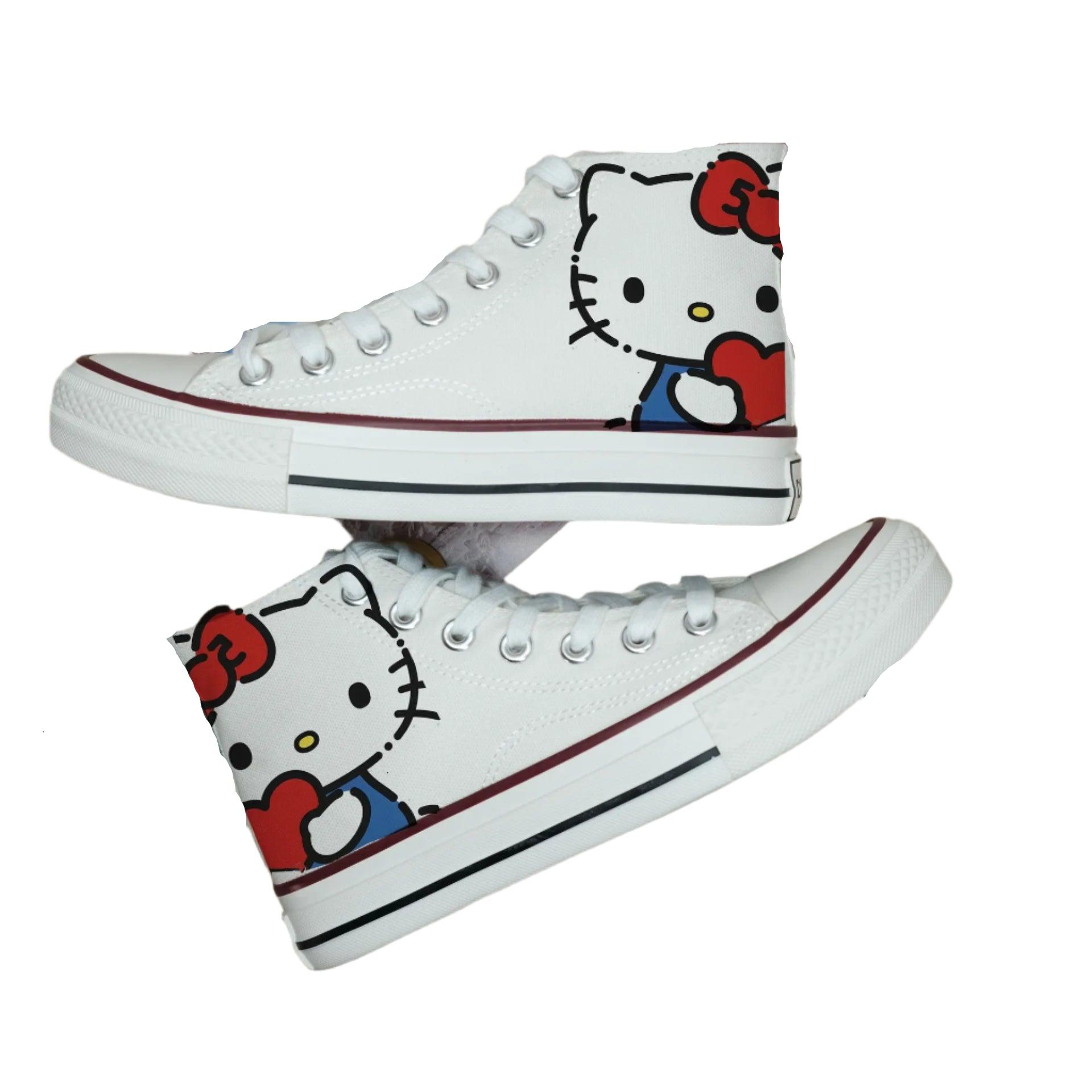 High-Top Canvas Sports Flat Sneakers – Anime-Inspired Unisex Casual Shoes - JVMCL