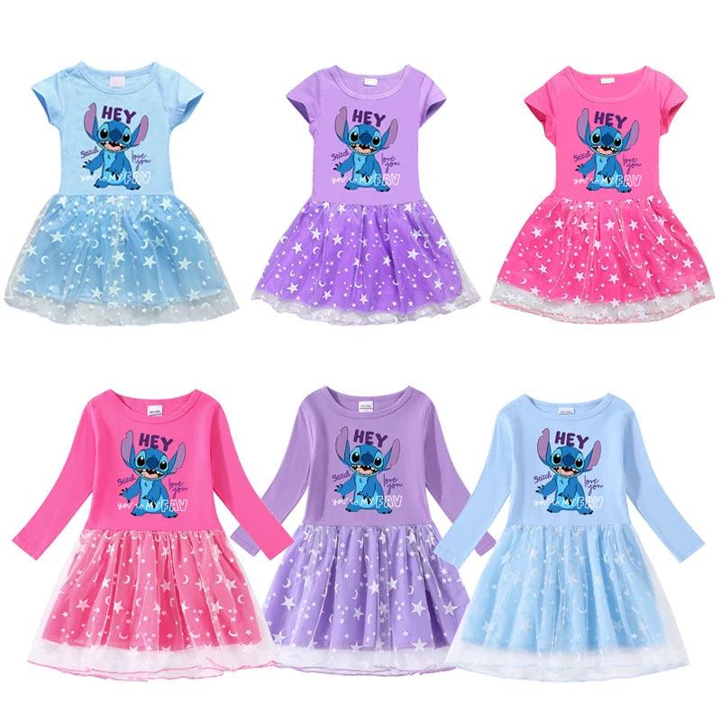 Comfortable Fit Baby Girl Stitch Dress - Kids Party Cosplay Costume - JVMCL