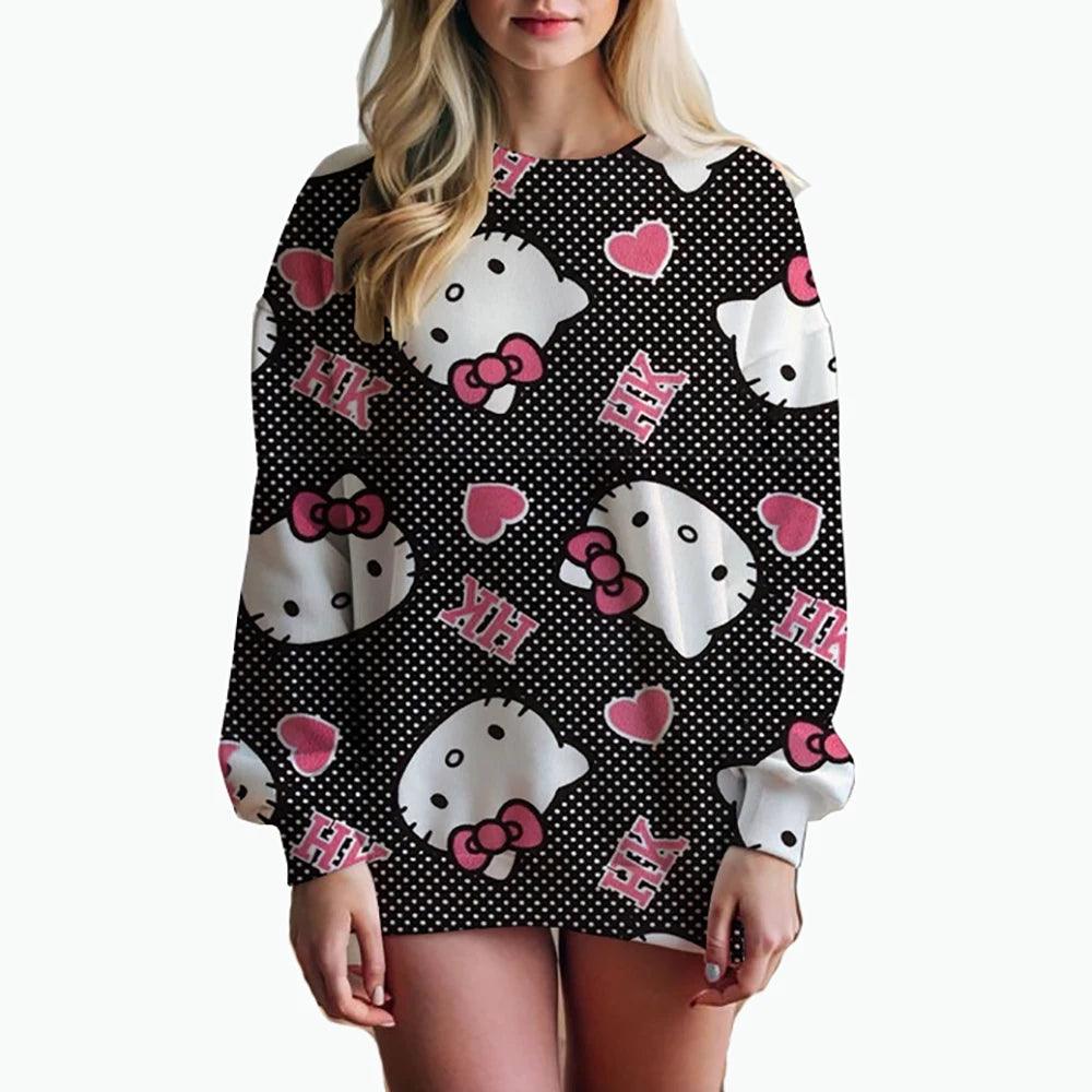 Cute & Trendy Hello Kitty 3D Print Sweatshirt – Youthful Casual Wear - JVMCL