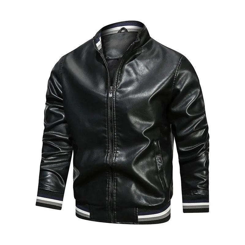 Autumn and Winter Men’s Casual Leather Business Windproof Sports Coat Jacket - JVMCL