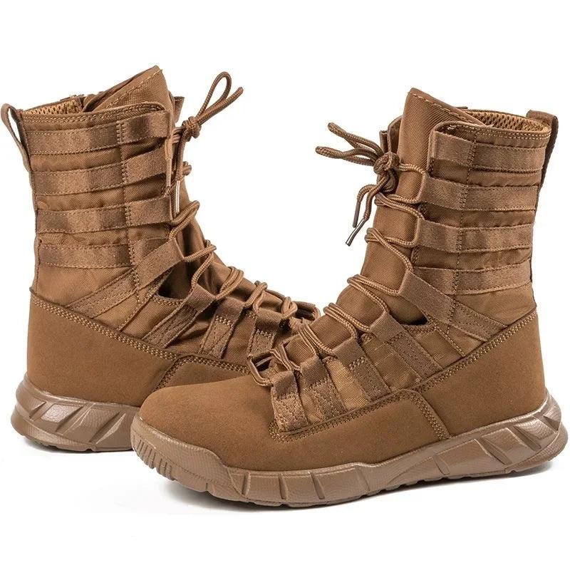 Lightweight Combat Boot – Green Desert Brown Tactical Hiking Boots for Men - JVMCL