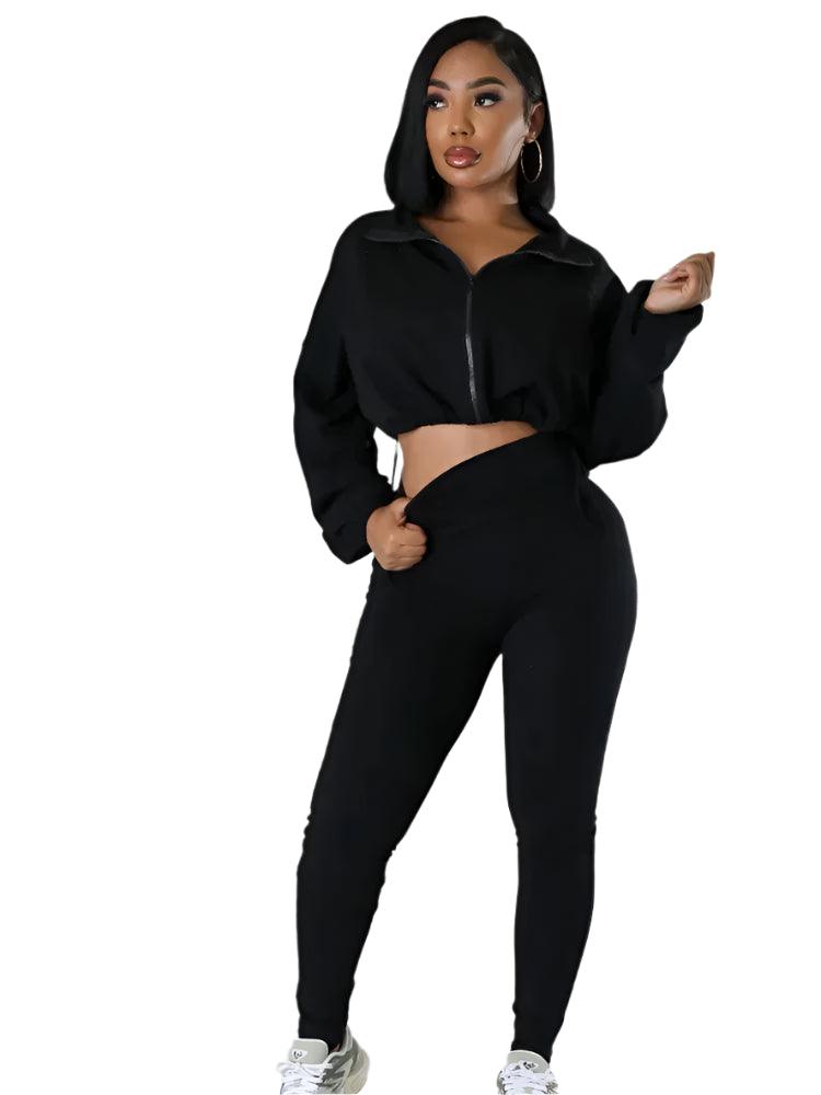 Women’s High Street Activewear – Full Sleeve Sweatshirt + Pencil Pants Two-Piece Set - JVMCL