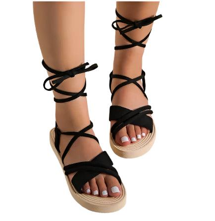 Women’s Anti-Slip Cloth Strap Flat Sandals – Comfortable & Wear-Resistant - JVMCL