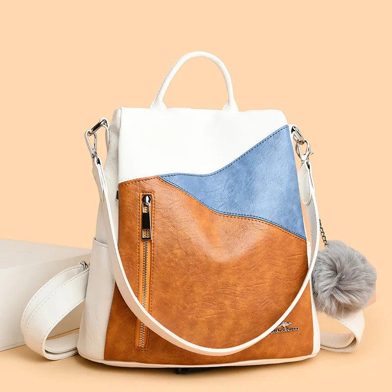 Fashionable PU Leather Backpack for Women – Stylish & Versatile Travel & School Bag - JVMCL