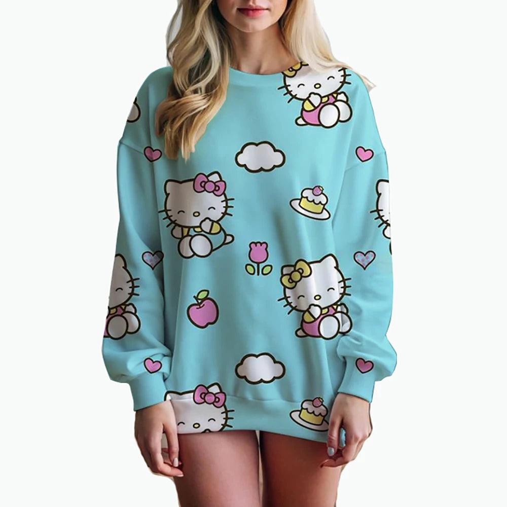 Cute & Trendy Hello Kitty 3D Print Sweatshirt – Youthful Casual Wear - JVMCL