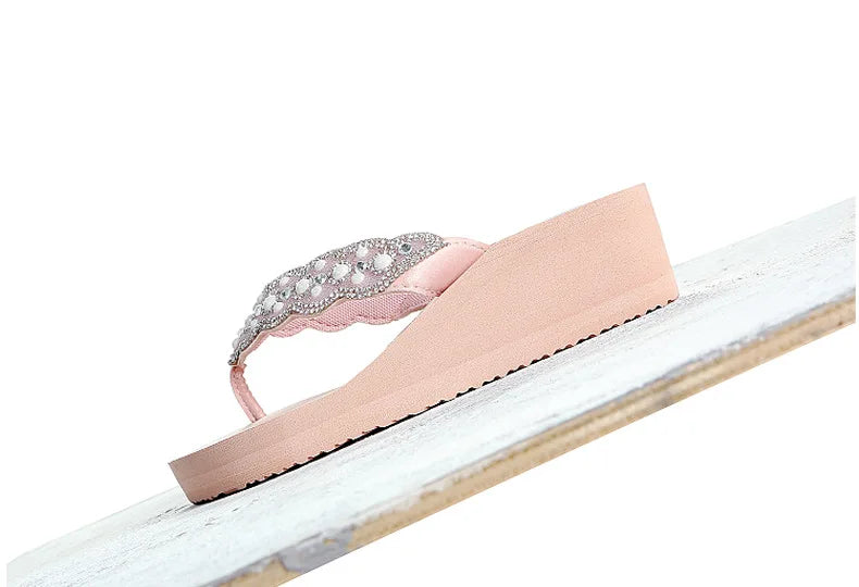 Women's Female Crystal Thongs Rhinestone Flip Flops Summer Slippers Sandals