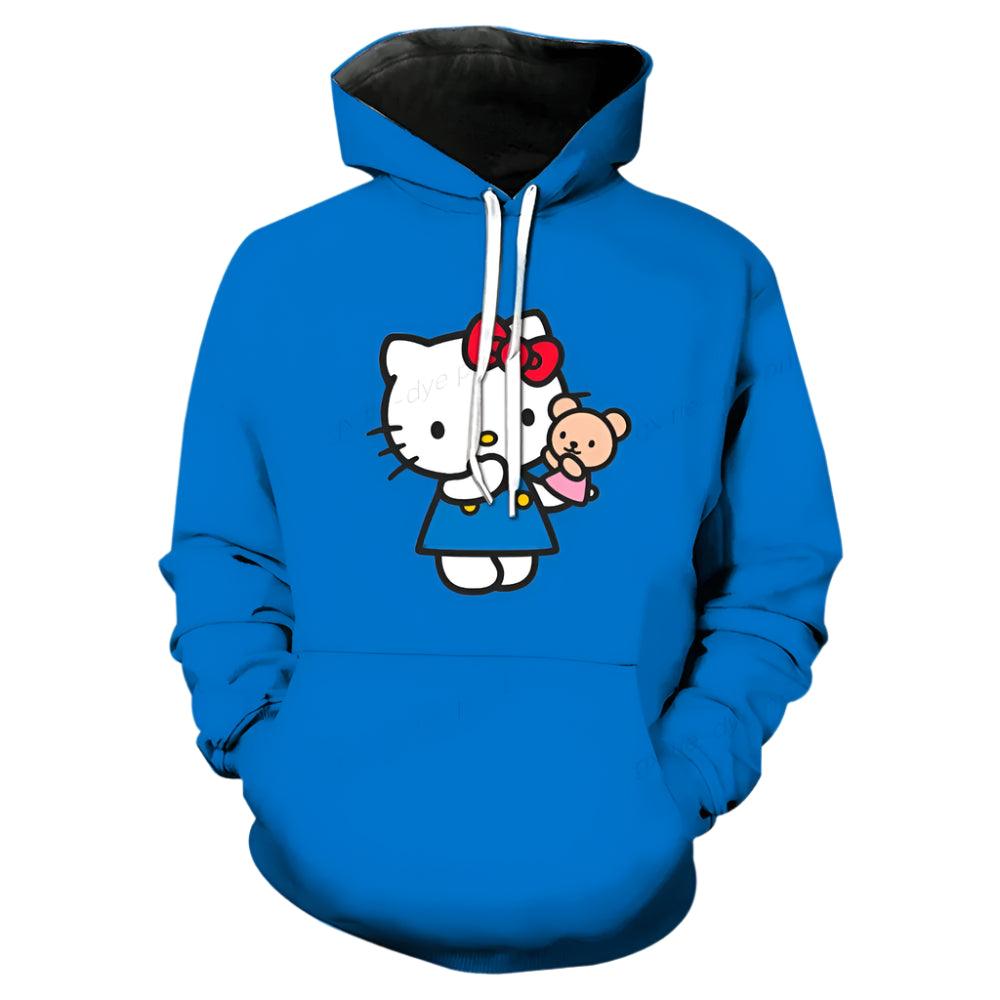 Cozy & Stylish Streetwear Hello Kitty 3D Printed Hooded Sweatshirt - JVMCL