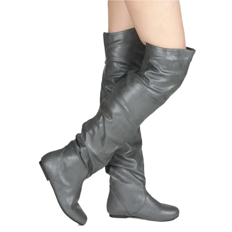 Versatile Women’s Mid-Calf Low Heel Western Chunky Platform Motorcycle Boots - JVMCL