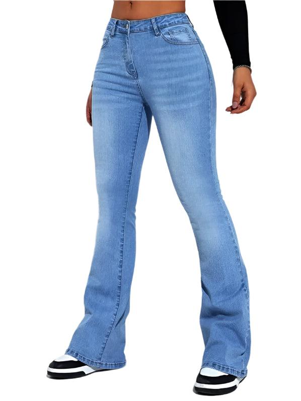 High-Waist Slim Fit Flare Jeans – European & American Hot-Selling Elastic Denim - JVMCL