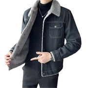 Men's Autumn Winter Hooded Denim Jacket – Warm Casual Outerwear - JVMCL