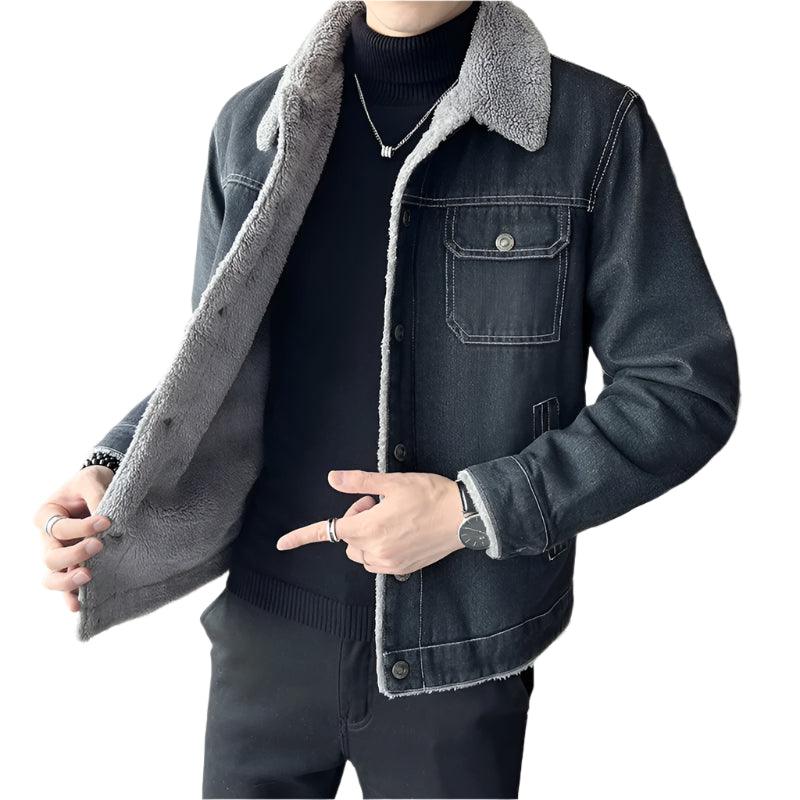 Men's Autumn Winter Hooded Denim Jacket – Warm Casual Outerwear - JVMCL